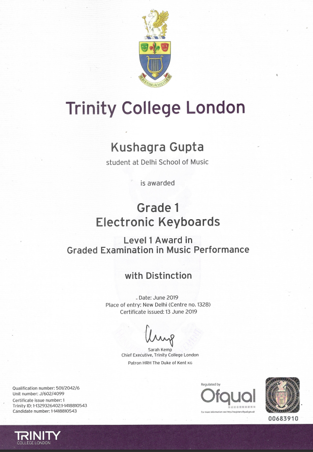 Trinity College London - Grade 1 Electronic Keyboards