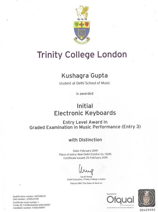 Trinity College London - Grade Initial Electronic Keyboards